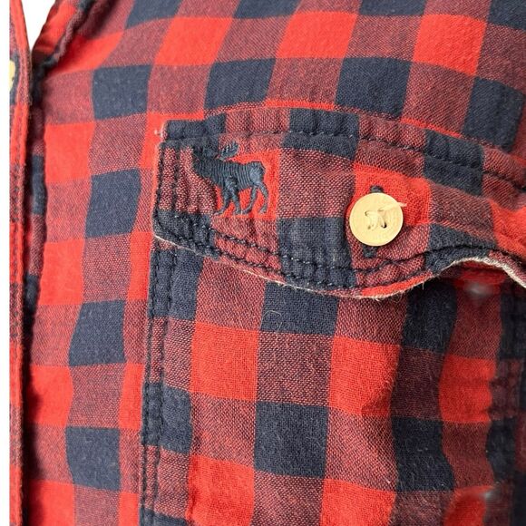 Abercrombie Women's Checkered Button Down Flannel Shirt Sz M Cabincore Cozy - Picture 4 of 8